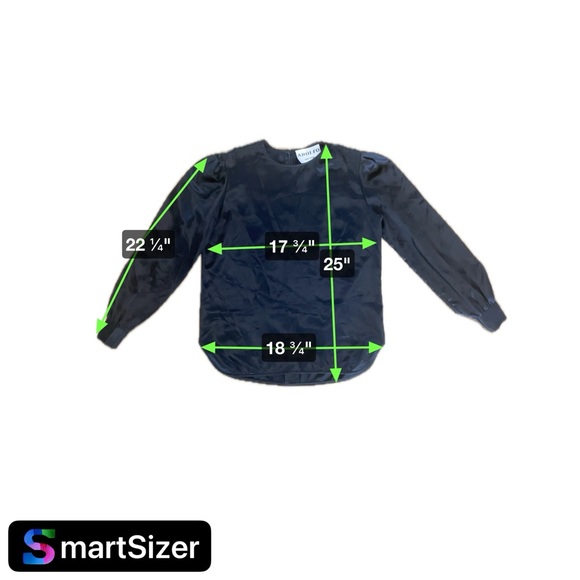 ADOLFO NEW YORK - Authentic Union Made VTG Classic Black Silk Long Sleeve Blouse - Picture 4 of 12